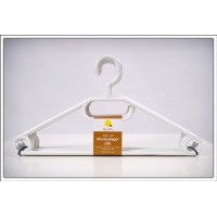 Pack de 50 cintres Blanc – Qualité haut (Étrier 45g Pro) – avec rainures antidérapantes et support pour Cravate et ceinture - B00CZ9WXCC